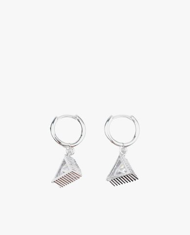  CECI - Khuyên tai nữ khoen tròn phối mặt tam giác thời trang 