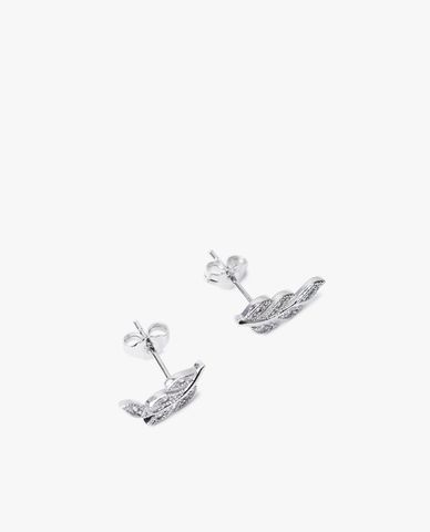  CECI - Khuyên tai nữ hình chiếc lá đính đá trang nhã 