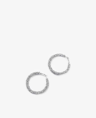  CECI - Khuyên tai nữ khoen tròn bản to đính đá thời trang 