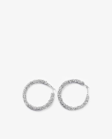  CECI - Khuyên tai nữ khoen tròn bản to đính đá thời trang 