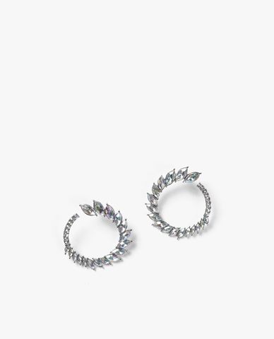  CECI - Khuyên tai nữ dáng tròn hở phối đính đá sang trọng 