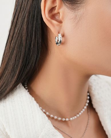  CECI - Khuyên tai nữ dạng hở đính đá lấp lánh 