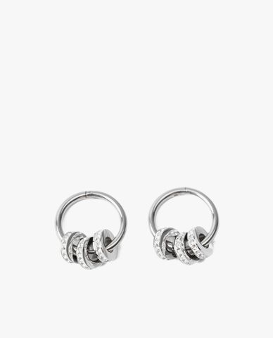  CECI - Khuyên tai nữ khoen tròn đính đá sang trọng 