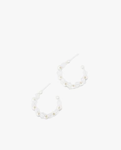  CECI - Khuyên tai nữ khoen tròn chuỗi hạt dáng hở cá tính 