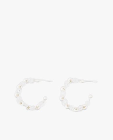  CECI - Khuyên tai nữ khoen tròn chuỗi hạt dáng hở cá tính 