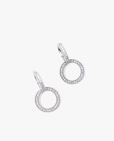  CECI - Khuyên tai nữ hình tròn đính đá cách điệu 