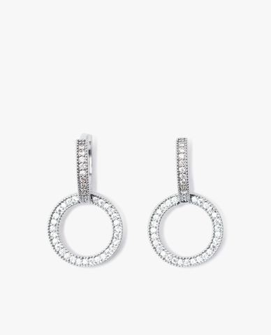  CECI - Khuyên tai nữ hình tròn đính đá cách điệu 