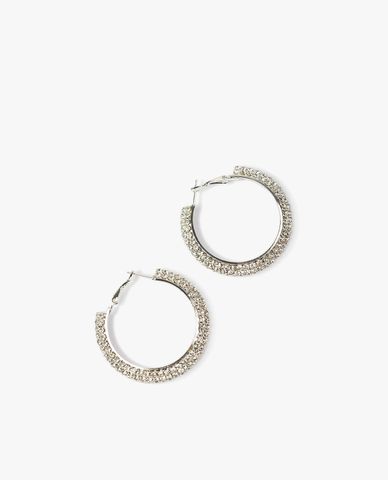  CECI - Khuyên tai dáng tròn đính pha lê tinh tế 