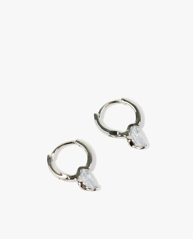  CECI - Khuyên tai tròn dáng gài phối đá cá tính 