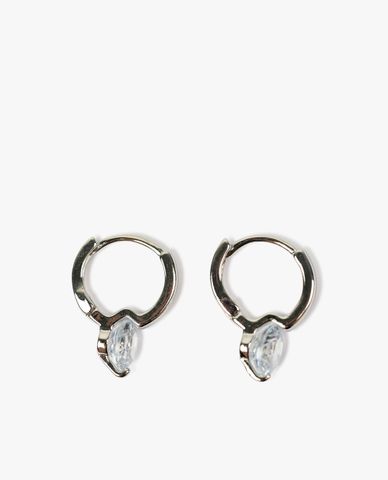  CECI - Khuyên tai tròn dáng gài phối đá cá tính 