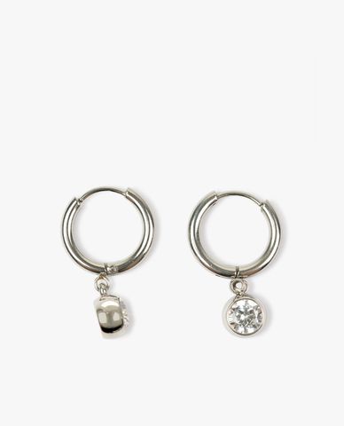  CECI - Khuyên tai dạng tròn phối đá treo nổi bật 