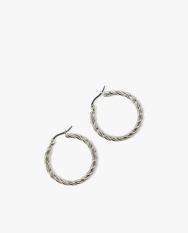  CECI - Khuyên tai tròn dạng vòng xoắn đính đá thu hút 