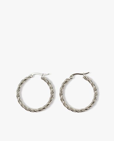  CECI - Khuyên tai tròn dạng vòng xoắn đính đá thu hút 