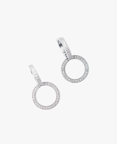  CECI - Khuyên tai nữ khoen tròn đính đá nữ tính 