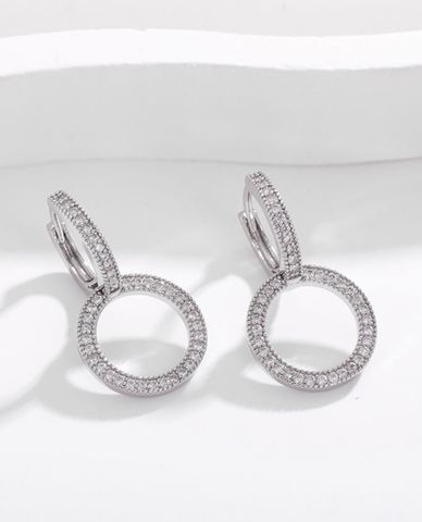  CECI - Khuyên tai nữ khoen tròn đính đá nữ tính 