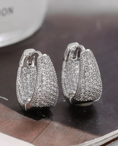  CECI - Khuyên tai nữ khoen tròn lớn đính đá sang trọng 