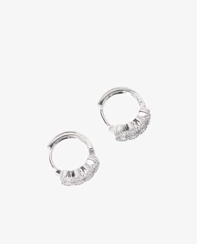  CECI - Khuyên tai nữ khoen tròn đính đá thời trang 