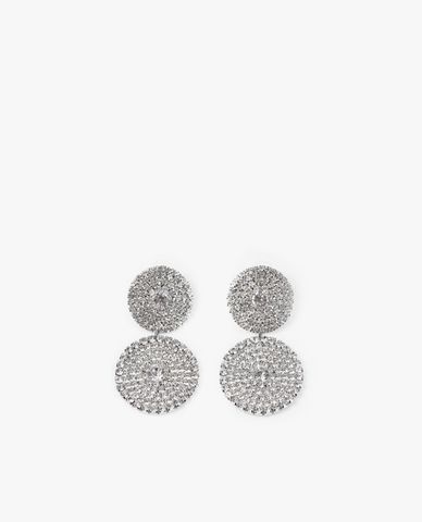  CECI - Khuyên tai nữ dáng thả hình tròn đính đá độc đáo 