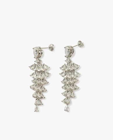  CECI - Khuyên tai xỏ lỗ phối đá dáng thả lấp lánh 