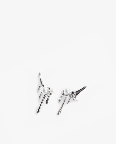  CECI - Khuyên tai nữ xỏ lỗ kiểu dáng độc đáo phối đính ngọc trai 