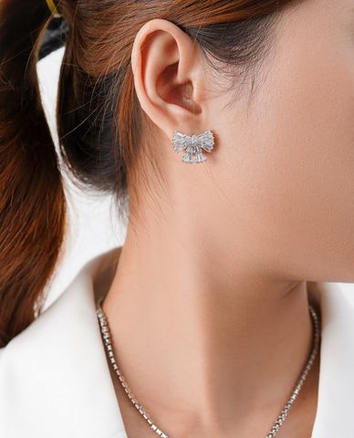  CECI - Khuyên tai nữ xỏ lỗ thiết kế chiếc nơ xinh xắn 