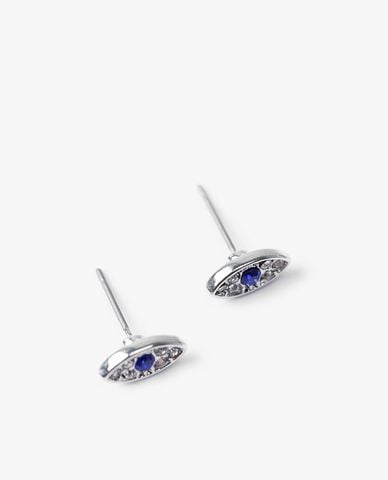  CECI - Khuyên tai nữ xỏ lỗ thiết kế hình đôi mắt đính đá độc đáo 