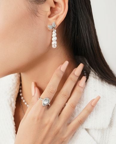  CECI - Khuyên tai nữ chuỗi hạt ngọc trai nữ tính 