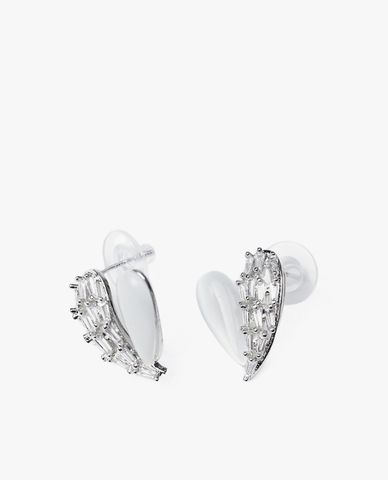  CECI - Khuyên tai nữ hình trái tim đính đá thời trang 