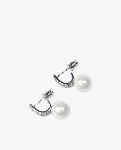  CECI - Khuyên tai nữ dáng hở đính ngọc trai thời trang 