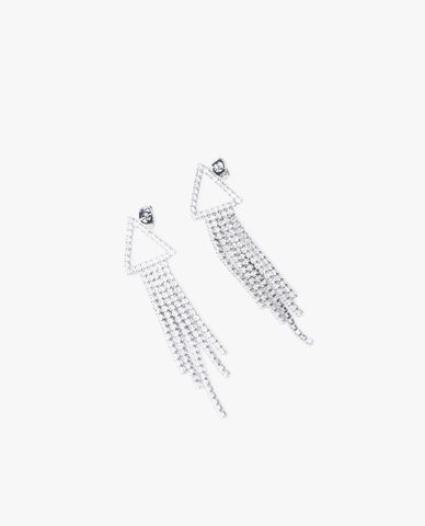  CECI - Khuyên tai nữ hình tam giác dáng thả tua rua 