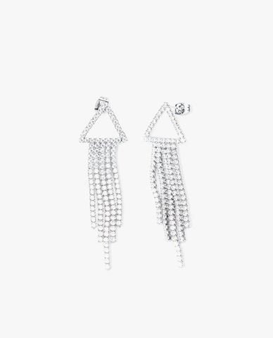  CECI - Khuyên tai nữ hình tam giác dáng thả tua rua 