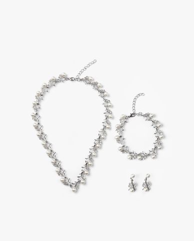  CECI - Bộ 3 món trang sức nữ đính đá và ngọc trai thiết kế độc đáo 