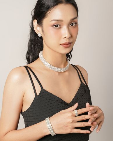  CECI - Bộ 4 món trang sức nữ đính đá thiết kế sang trọng 
