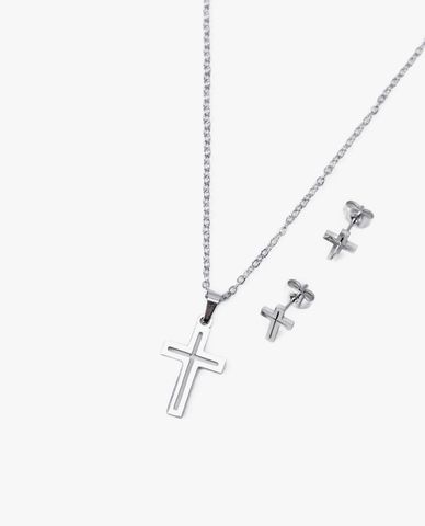  CECI - Bộ 2 món trang sức nữ hình chữ thập thời trang 