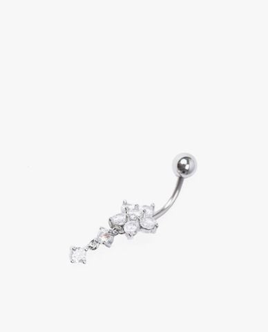  CECI - Khuyên rốn nữ hình bông hoa đính đá 