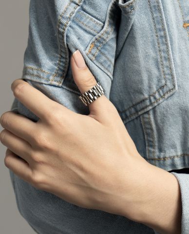  CECI - Nhẫn nữ kim loại bản to cá tính 