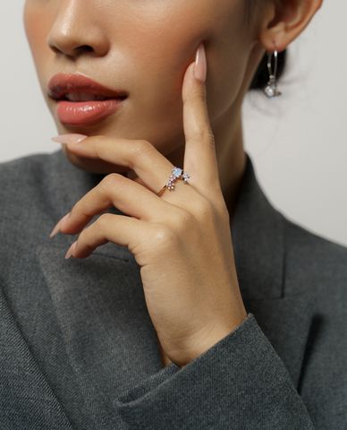  CECI - Nhẫn nữ dạng hở đính đá sang trọng 