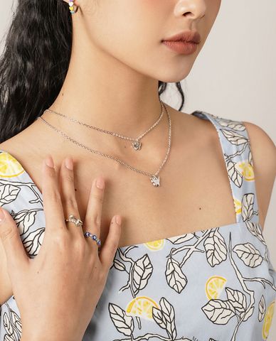  CECI - Nhẫn nữ dạng hở hình cánh bướm đính đá màu sắc 