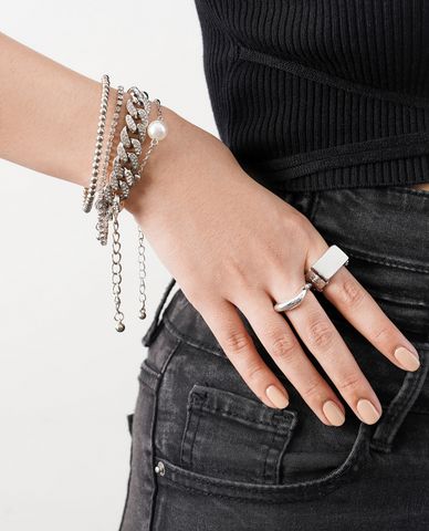  CECI - Nhẫn nữ bản to mặt chữ nhật thời trang 