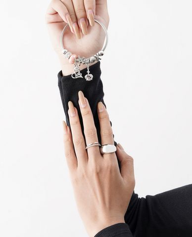  CECI - Nhẫn nữ dáng hở hai vòng phối đính đá độc đáo 