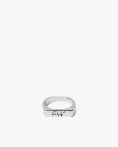  CECI - Nhẫn nữ mặt chữ nhật khắc chữ ký cá tính 