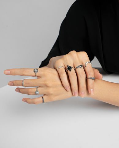 CECI - Pack 10 nhẫn nữ bản nhỏ thời trang 