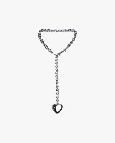  CECI - Dây chuyền nữ chuỗi xích mắt to cá tính phối mặt trái tim 