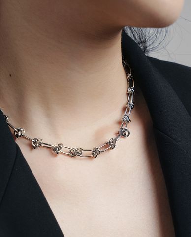  CECI - Dây chuyền nữ chuỗi xích mạ bạc cá tính 