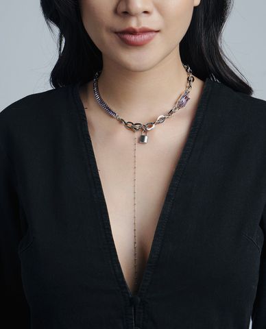  CECI - Dây chuyền nữ kim loại dạng chuỗi xích cá tính 
