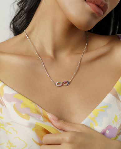  CECI - Vòng cổ nữ mặt vô cực đính đá sang trọng 