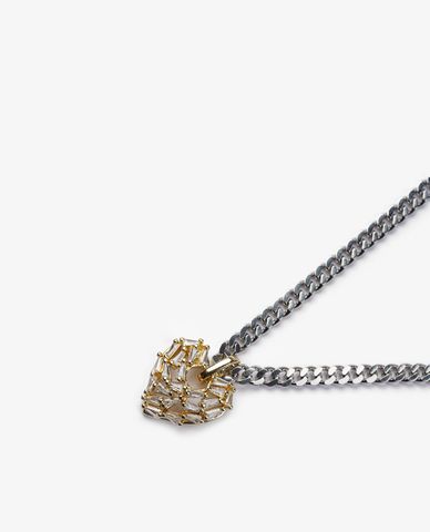  CECI - Vòng cổ nữ mắt xích phối mặt hình trái tim thời trang 