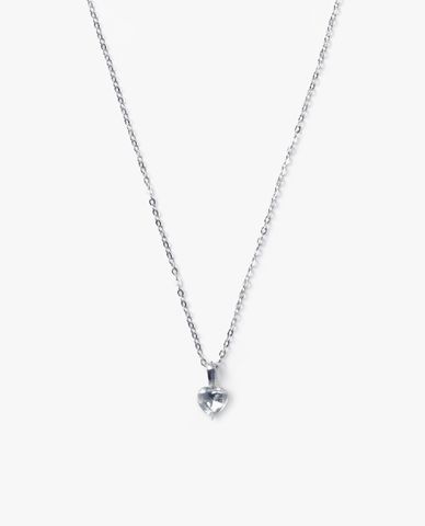  CECI - Vòng cổ nữ dạng chuỗi xích nhỏ phối mặt đá trái tim 