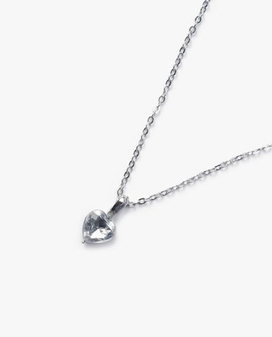  CECI - Vòng cổ nữ dạng chuỗi xích nhỏ phối mặt đá trái tim 