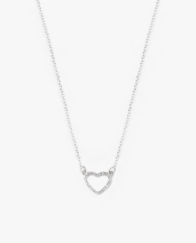  CECI - Vòng cổ nữ sợi mảnh phối mặt khoen trái tim đính đá 